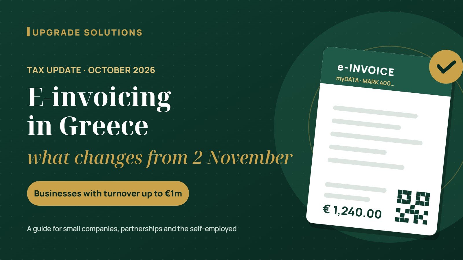 E-invoicing in Greece: what changes from 2 November 2026